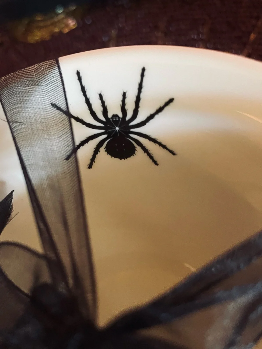 PARK CHATEAU NEW Gothic Spider Bats Halloween Porcelain Teacup and Saucer Set
